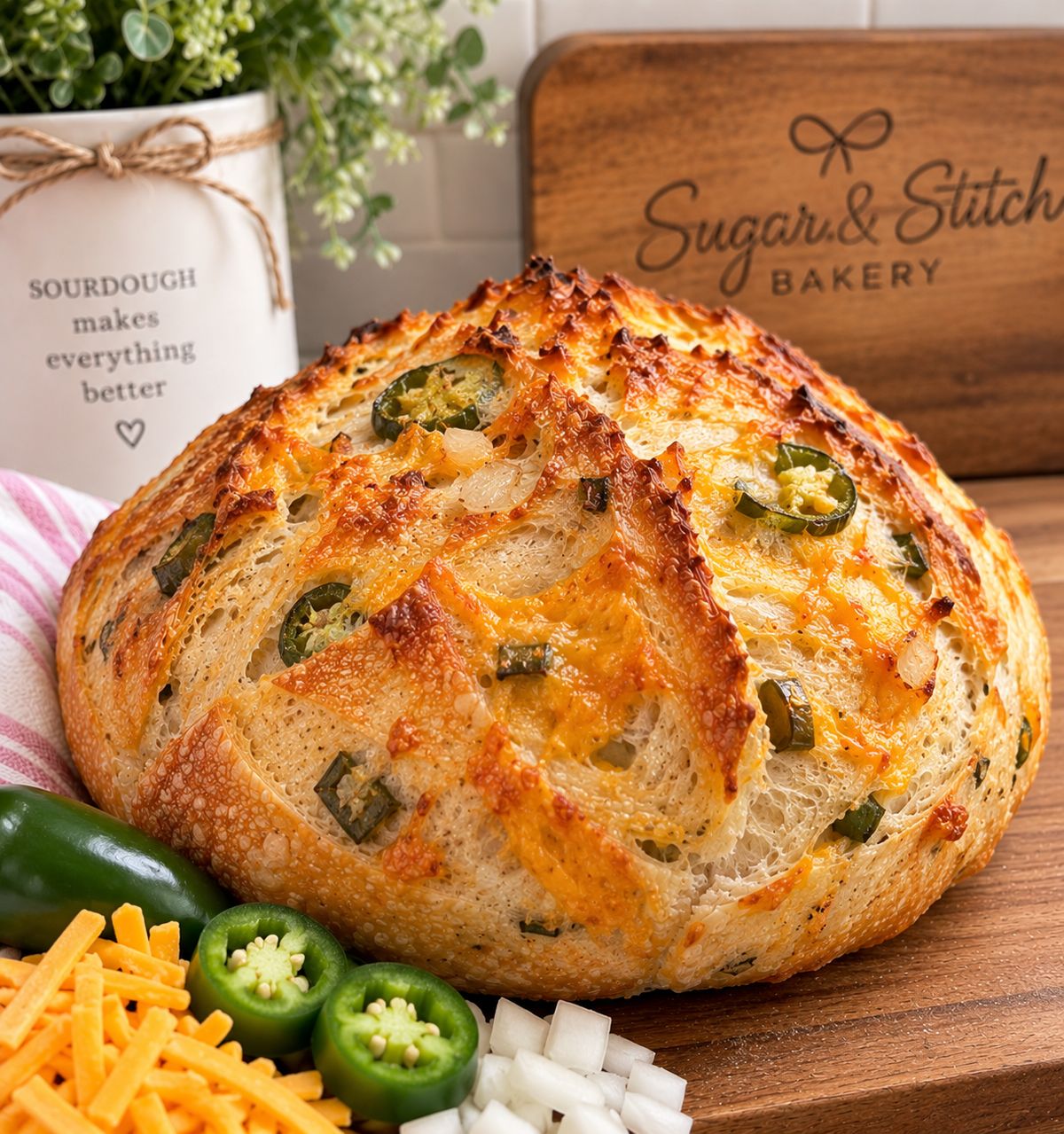 Jalapeño Cheddar & Onion Sourdough