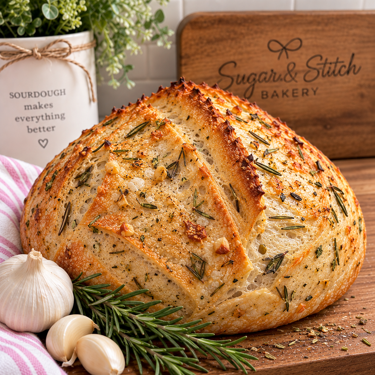 Garlic Rosemary Sourdough